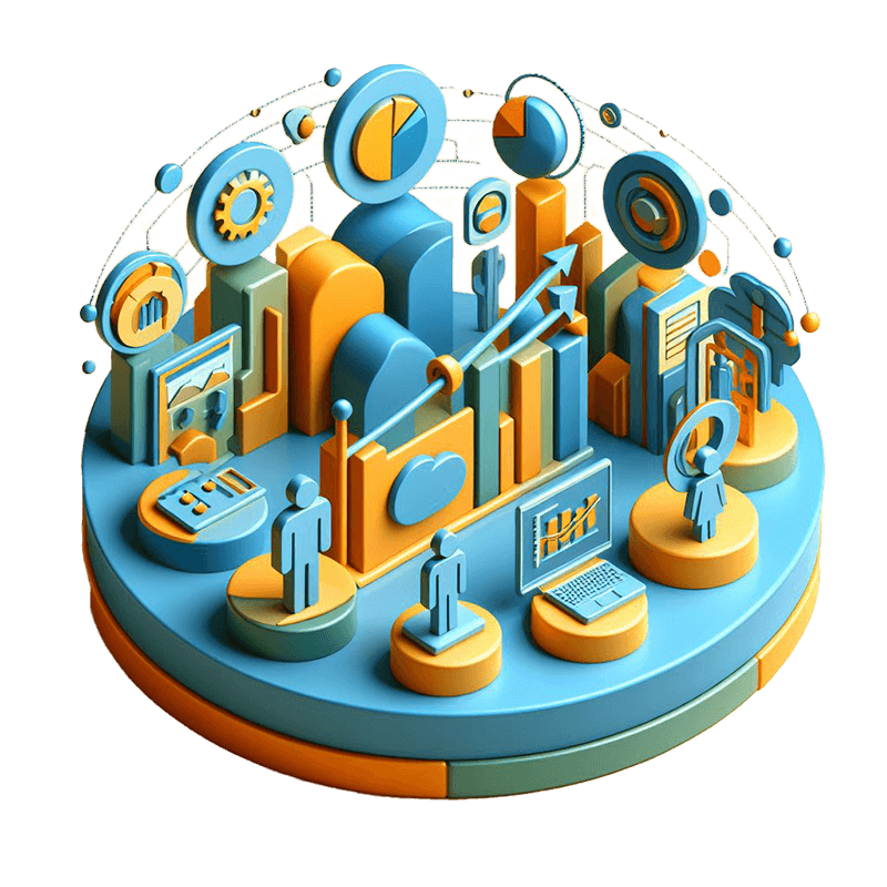 3D Visual graphs line chart business contact